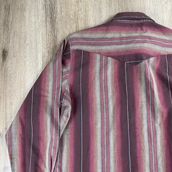 Frontier Pearl Snap Western Shirt Men's *XL* Button Up Shirt Horizontal Stripes - Picture 12 of 15